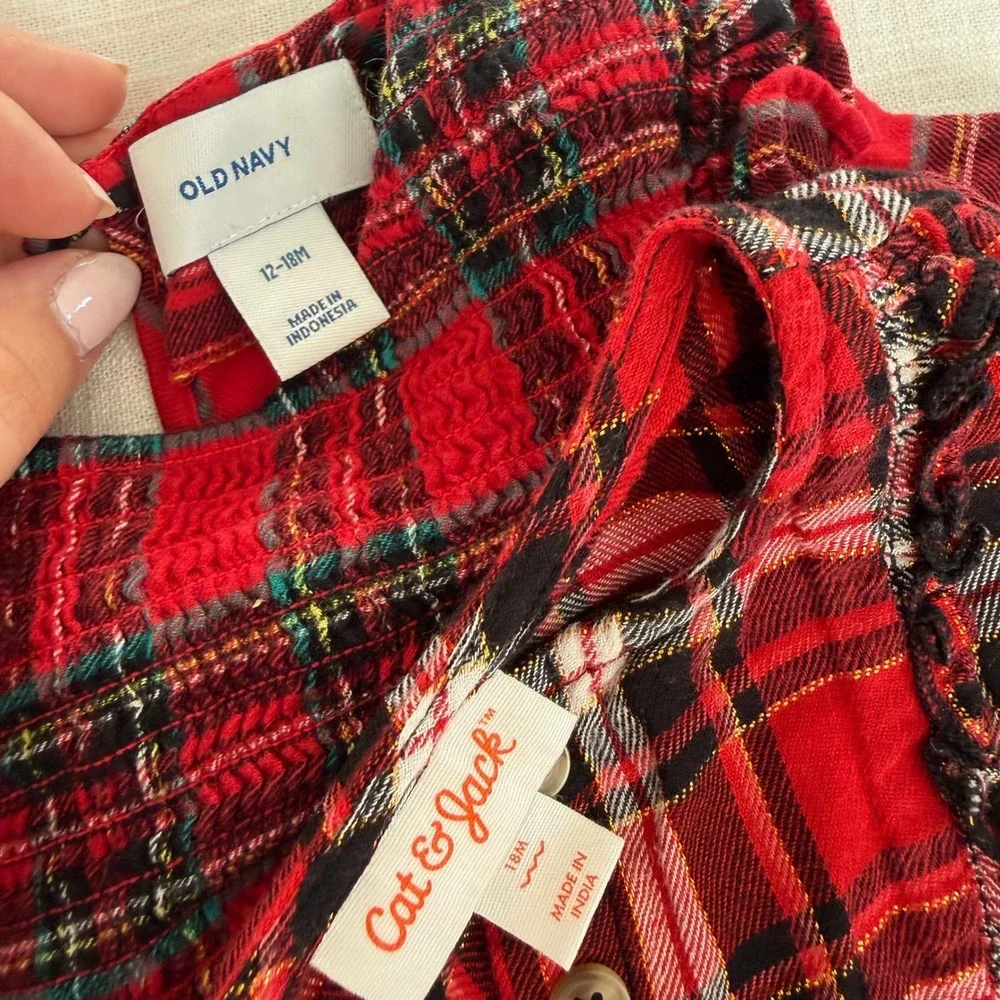 Baby Girl Clothes Lot 18M Carter's Jessica Simpson Old Navy Plaid‎ Outfits
